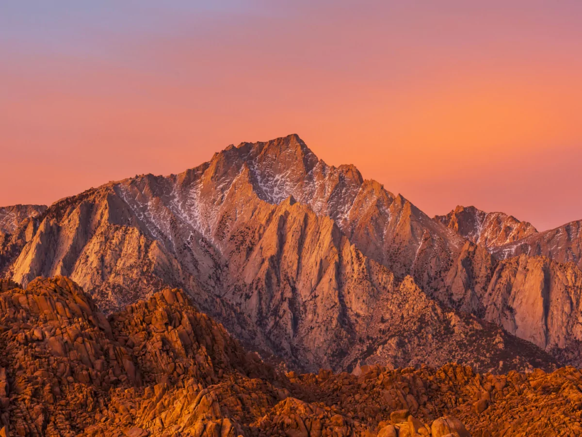 Mountain range at dusk